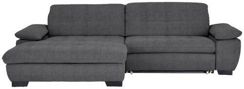 ECKSOFA in Webstoff Dunkelgrau  - Dunkelgrau/Schwarz, Design, Textil/Metall (180/265cm) - Carryhome