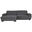 ECKSOFA in Webstoff Dunkelgrau  - Dunkelgrau/Schwarz, Design, Textil/Metall (180/265cm) - Carryhome