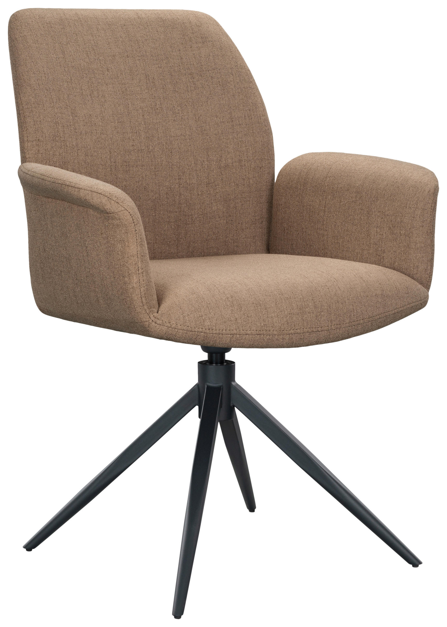 ARMLEHNSTUHL  Sitzfläche 360° drehbar, automatische Rückholfunktion Mikrofaser  Schwarz, Taupe  - Taupe/Schwarz, Design, Textil/Metall (66/89/64,5cm) - Novel