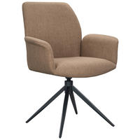 ARMLEHNSTUHL  Sitzfläche 360° drehbar, automatische Rückholfunktion Mikrofaser  Schwarz, Taupe  - Taupe/Schwarz, Design, Textil/Metall (66/89/64,5cm) - Novel