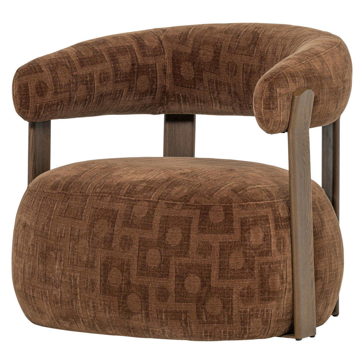 SESSEL in Webstoff Braun  - Schwarz/Braun, MODERN, Holz/Kunststoff (82/78/73cm) - Livetastic