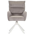 ARMLEHNSTUHL  Stoffauswahl, Sitzfläche 360° drehbar, automatische Rückholfunktion Cord  - Taupe/Creme, Design, Textil/Metall (60/95/62cm) - Novel