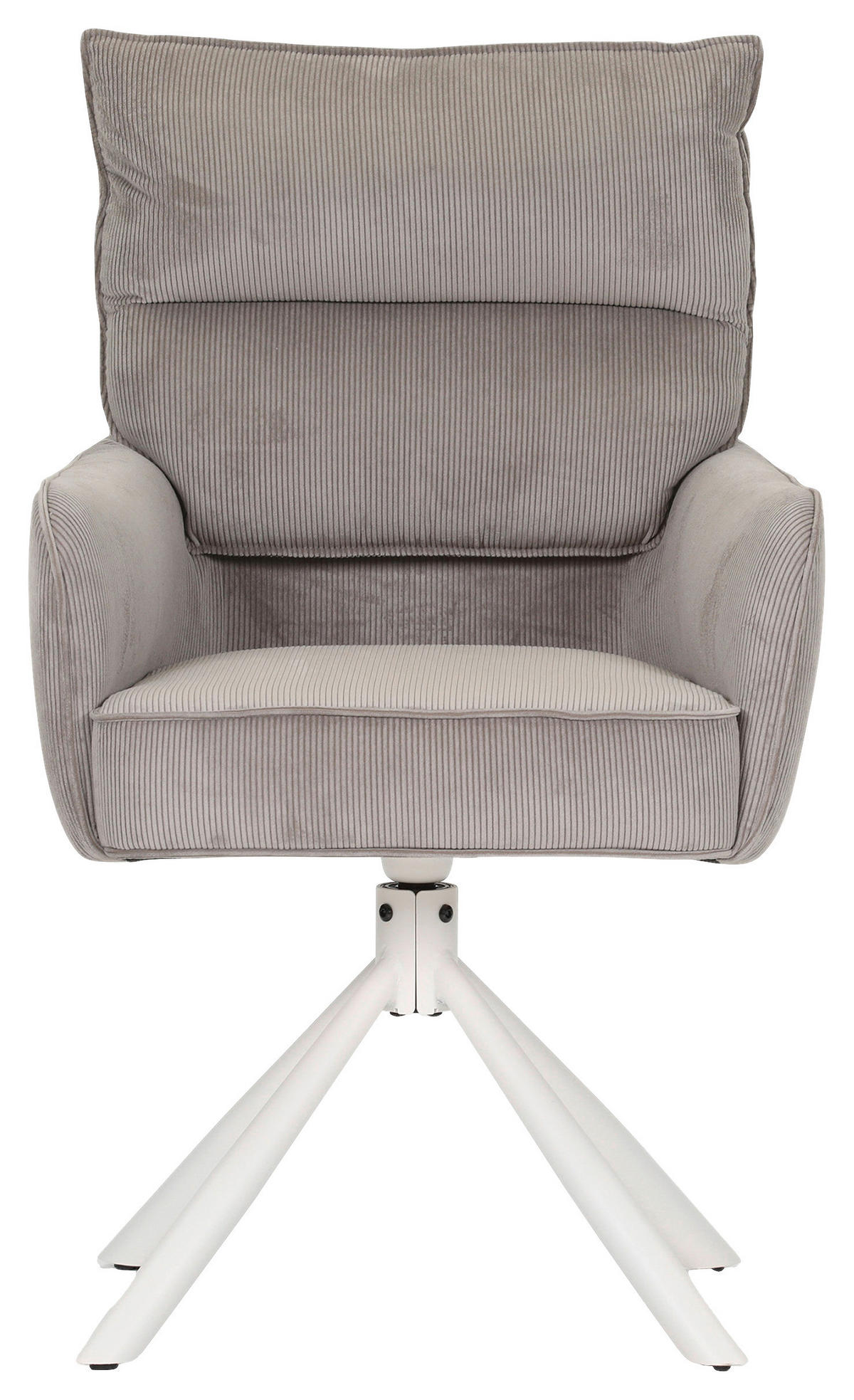 ARMLEHNSTUHL  Stoffauswahl, Sitzfläche 360° drehbar, automatische Rückholfunktion Cord  - Taupe/Creme, Design, Textil/Metall (60/95/62cm) - Novel