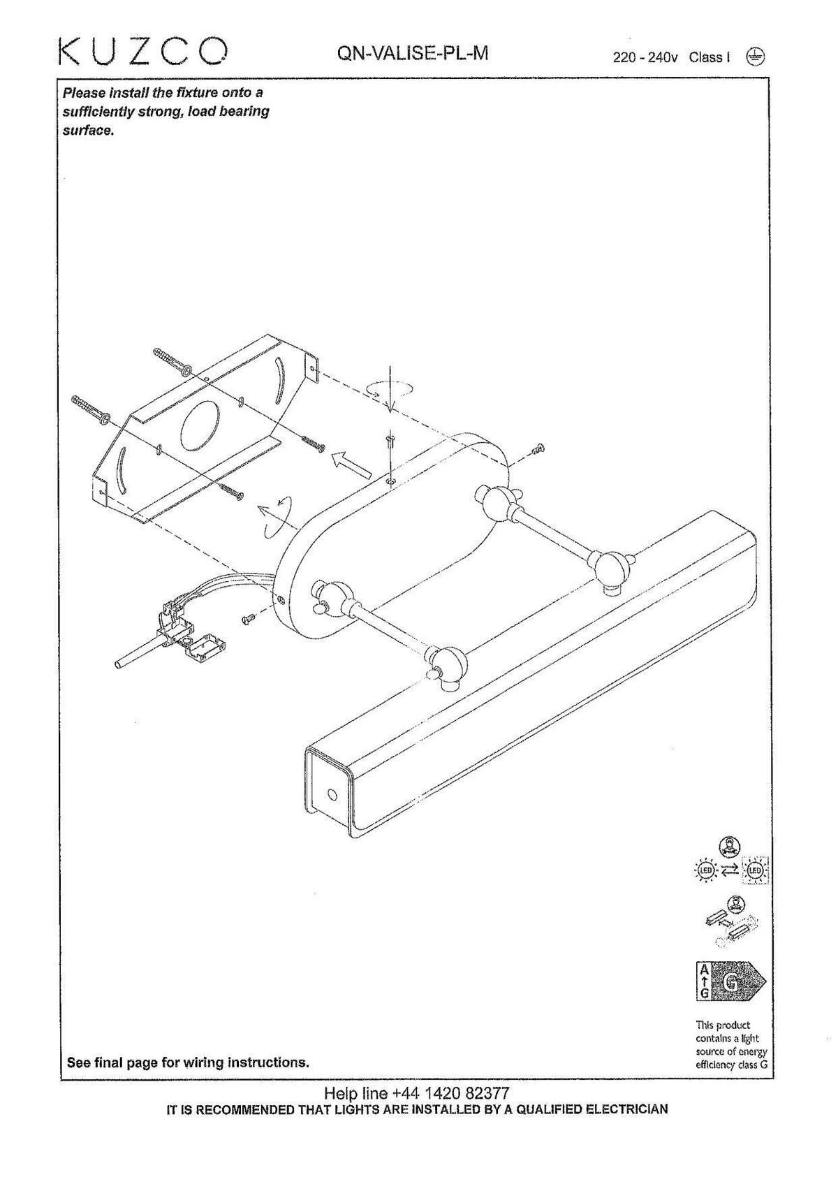 LED-WANDLEUCHTE Alora   - Messingfarben, KONVENTIONELL, Leder/Kunststoff (19,7/50,2/24,8cm) - Elstead Lighting