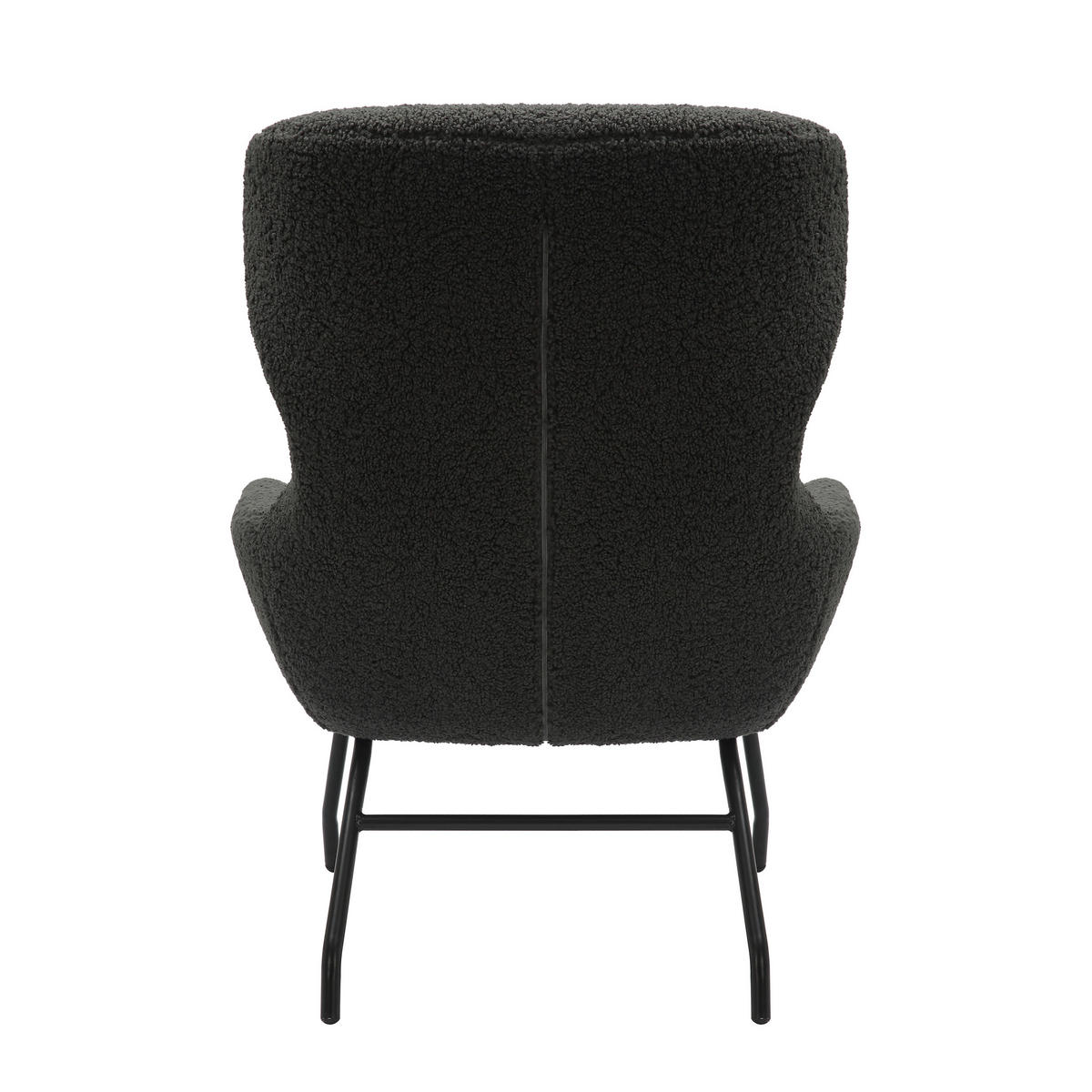 SESSELSET in Teddystoff Anthrazit  - Anthrazit/Schwarz, MODERN, Textil/Metall (79/103/82cm) - Livetastic