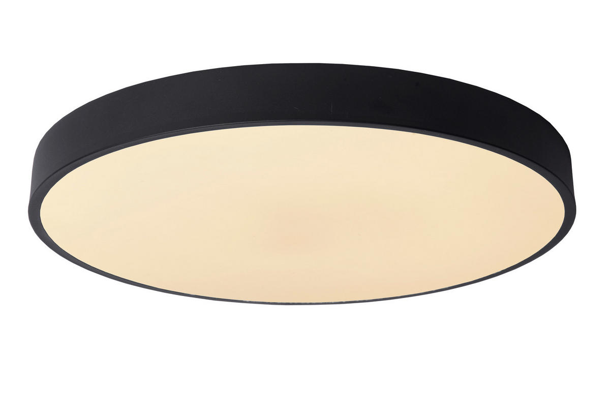 LED-DECKENLEUCHTE UNAR 49.5/49,5/5 cm   - Schwarz, KONVENTIONELL, Kunststoff/Metall (49.5/49,5/5cm) - Lucide
