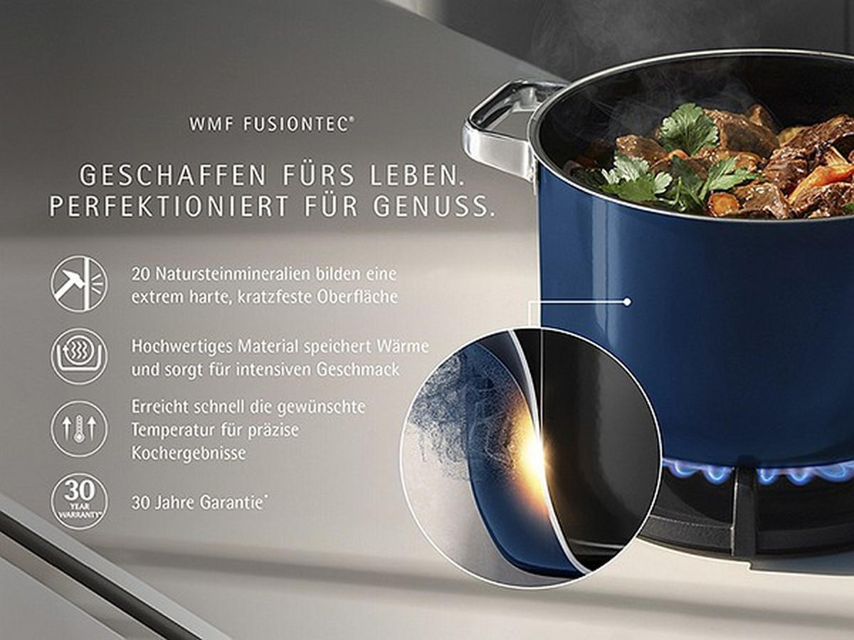 KOCHTOPFSET FUSIONTEC® MINERAL PRO - Tim Raue Edition 4-teilig  - Dunkelblau, Basics, Metall (30/33/60cm) - WMF