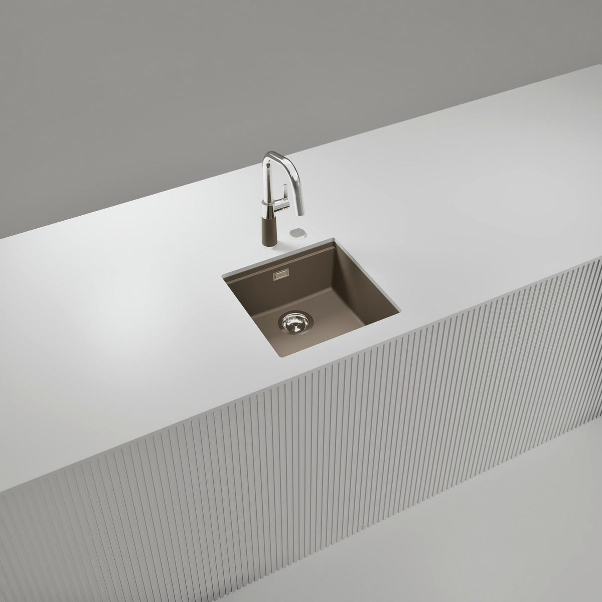 SPÜLE KIRN100UTWI  - Beige, Basics, Stein (45,6/28,9/45,6cm) - Schock