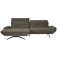 ECKSOFA  in Teddystoff Dunkelbraun  170-195/280 cm  - Dunkelbraun/Schwarz, Design, Textil/Metall (170-195/280cm) - Dieter Knoll