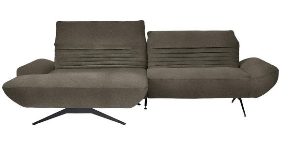 ECKSOFA  in Teddystoff Dunkelbraun  170-195/280 cm  - Dunkelbraun/Schwarz, Design, Textil/Metall (170-195/280cm) - Dieter Knoll