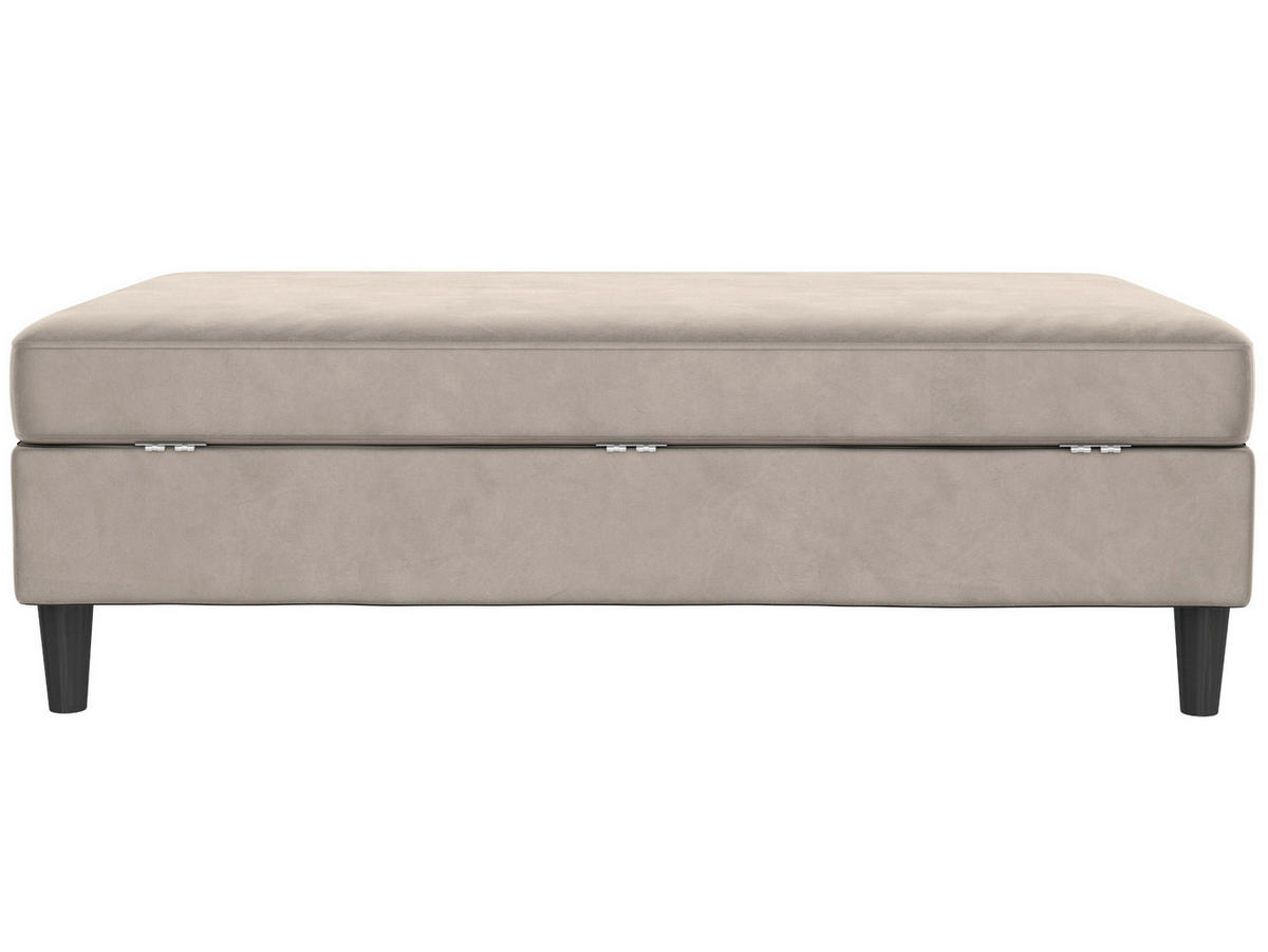 HOCKER in Textil Taupe  - Taupe/Schwarz, Basics, Kunststoff/Textil (130/43/69cm) - Livetastic