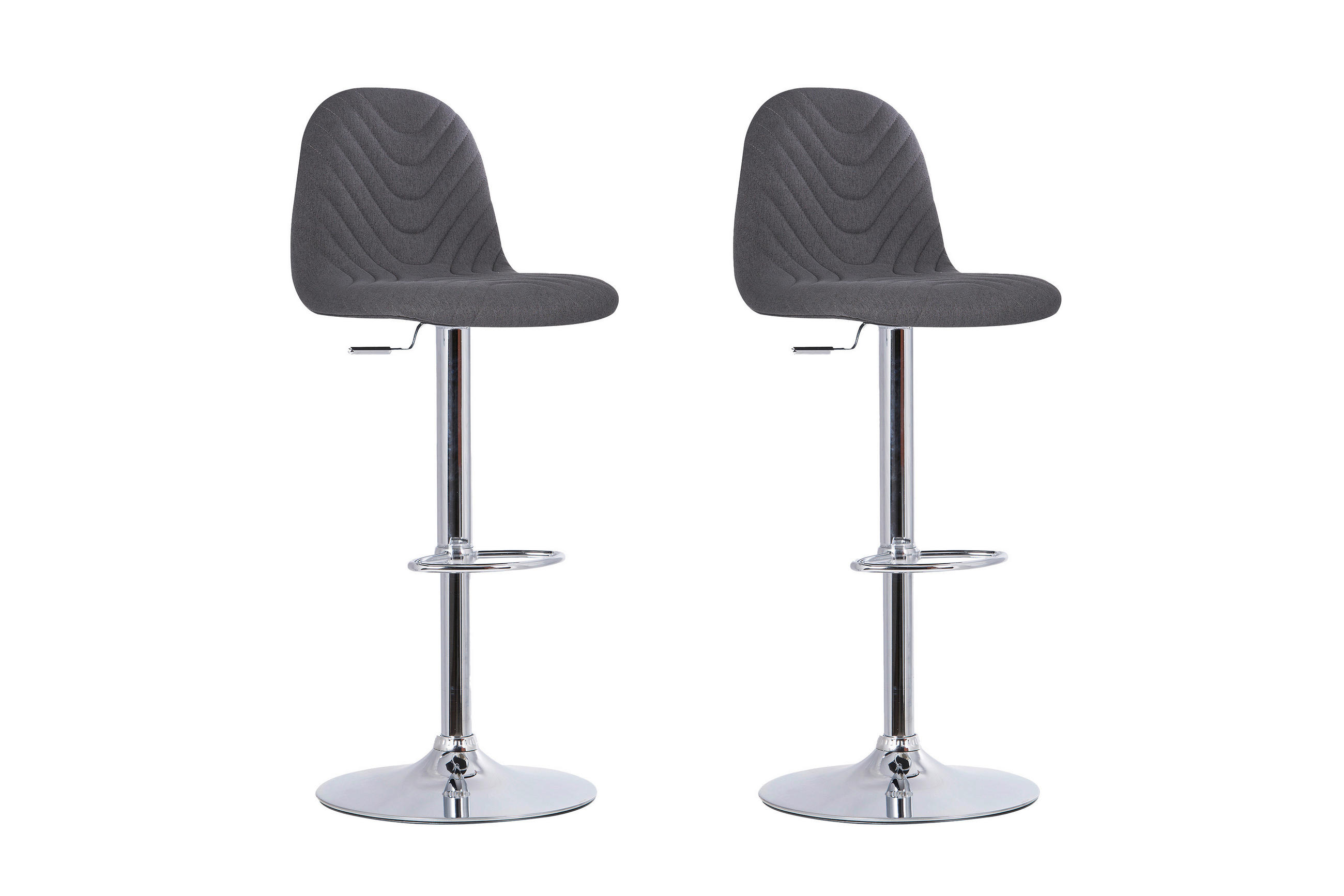 BARHOCKER-SET Webstoff Anthrazit Stahl Sitzfläche 360° drehbar  - Anthrazit/Grau, MODERN, Textil/Metall (41/82/52,5cm) - MID.YOU