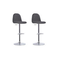 BARHOCKER-SET Webstoff Anthrazit Stahl Sitzfläche 360° drehbar  - Anthrazit/Grau, MODERN, Textil/Metall (41/82/52,5cm) - MID.YOU