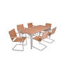 GARTENTISCHGRUPPE Teakholz Hartholz Stahl  - Silberfarben/Braun, Basics, Holz/Metall - Gardenson