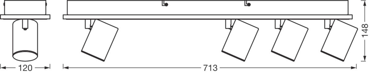 LED-STRAHLER 71,3/12/14,8 cm   - Schwarz, Basics, Kunststoff/Metall (71,3/12/14,8cm) - Osram