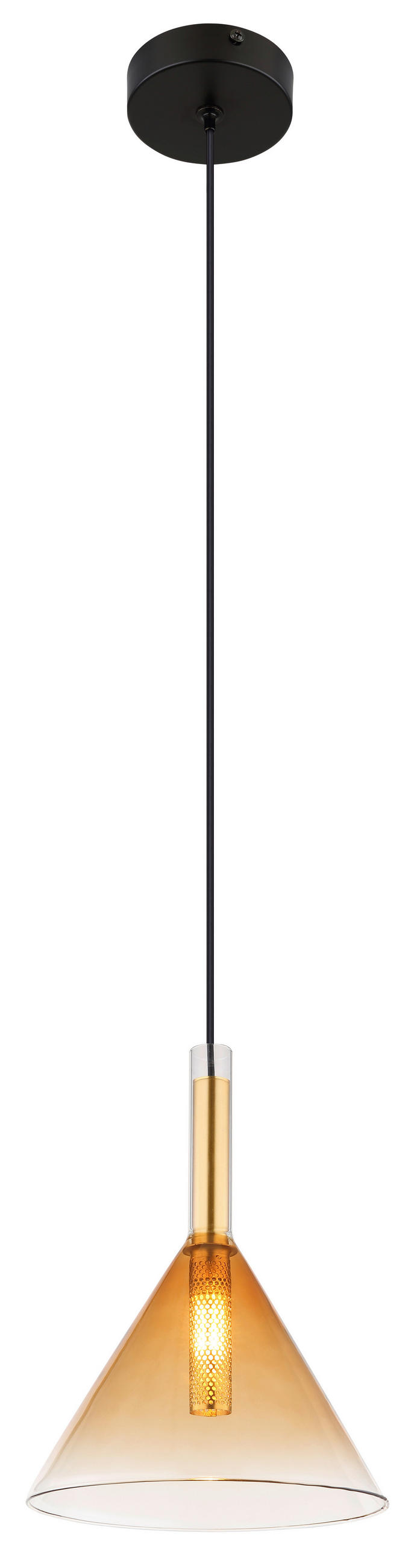 HÄNGELEUCHTE 20/120 cm    - Klar/Messingfarben, Konventionell, Glas/Metall (20/120cm) - Globo