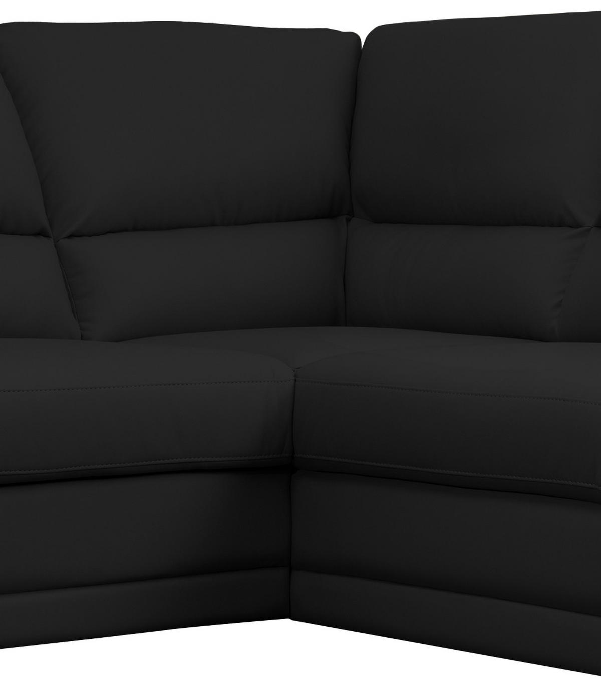 ECKSOFA in Lederlook Schwarz  - Schwarz, Design, Kunststoff/Textil (245/225cm) - Livetastic