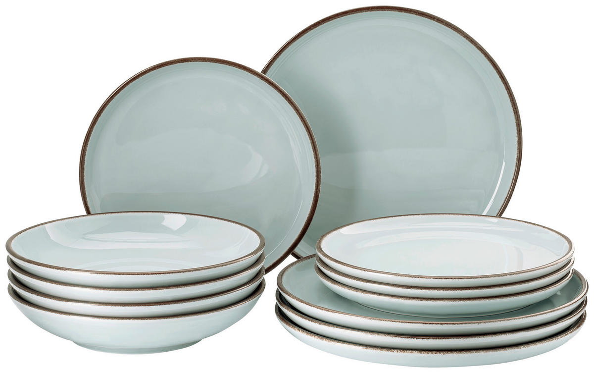 KOMBISERVICE Mintgrau Profi Casual Mint 12-teilig 4 Personen  - Mintgrau, Basics, Keramik - Rosenthal
