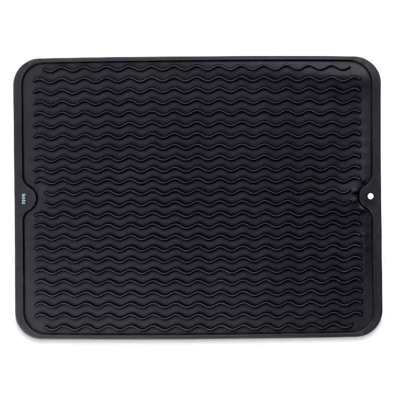 ABTROPFMATTE  - Schwarz, Basics, Kunststoff (40/30cm) - Kela