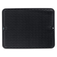 ABTROPFMATTE  - Schwarz, Basics, Kunststoff (40/30cm) - Kela