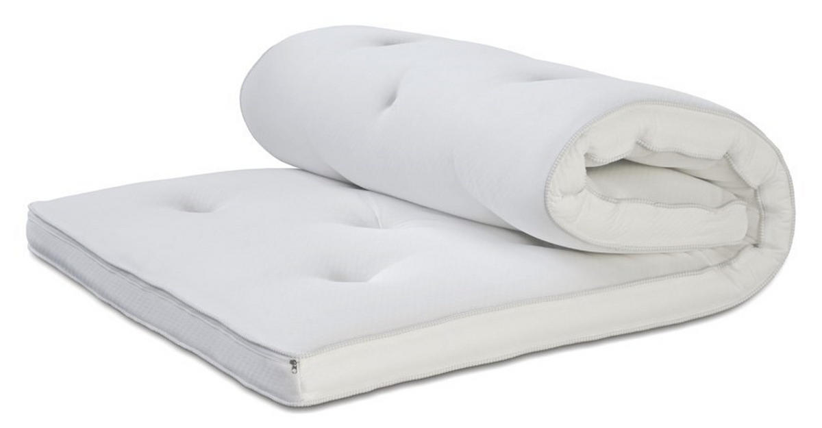 BÄDDMADRASS 120/200 cm  höjd ca 8 cm  - vit, Klassisk, textil (120/200cm) - Cassando