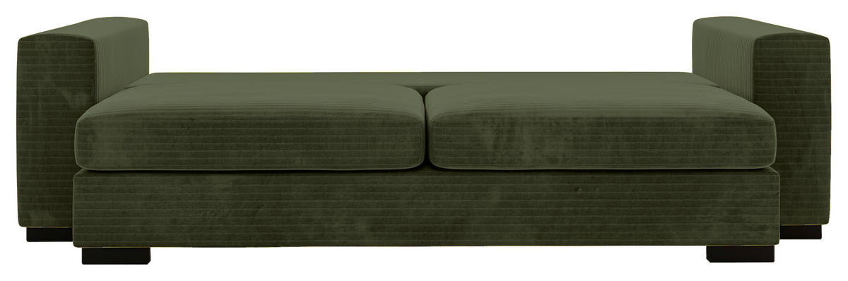 SCHLAFSOFA in Flachgewebe Olivgrün  - Schwarz/Olivgrün, Konventionell, Kunststoff/Textil (236/78/114cm) - Carryhome