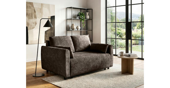 SCHLAFSOFA Chenille Dunkelbraun  - Dunkelbraun/Schwarz, KONVENTIONELL, Kunststoff/Textil (161/90/108cm) - Carryhome
