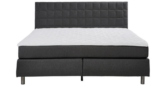 BOXSPRINGBETT 180/200 cm  in Anthrazit  - Anthrazit/Alufarben, KONVENTIONELL, Textil/Metall (180/200cm) - Carryhome