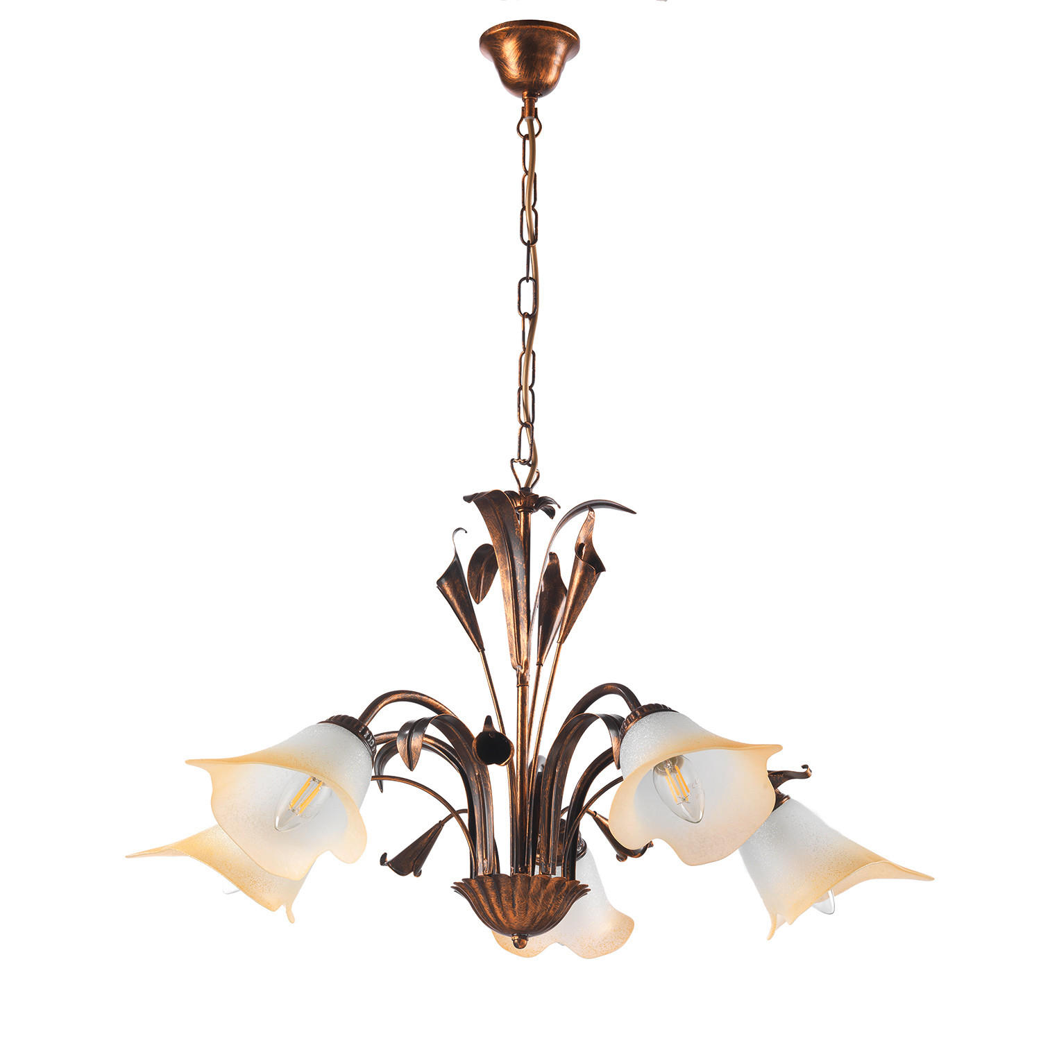 KRONLEUCHTER 70/100 cm   - Bronzefarben, Natur, Glas/Metall (70/100cm)