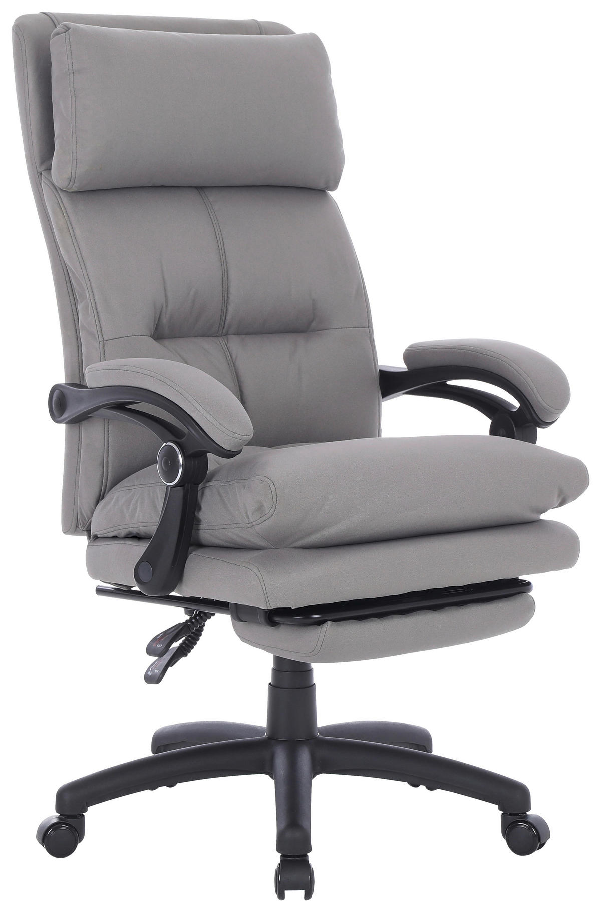 CHEFSESSEL Mikrofaser Grau  - Schwarz/Grau, MODERN, Kunststoff/Textil (66/116-124/71.5cm) - MID.YOU
