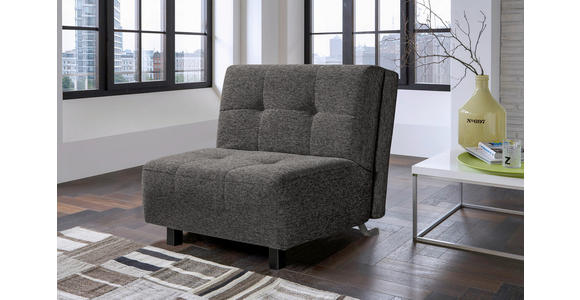 SCHLAFSESSEL Juice in Flachgewebe Anthrazit  - Anthrazit/Schwarz, Design, Textil/Metall (85/92/102cm) - Novel