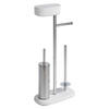 WC-BÜRSTENKOMBINATION - Edelstahlfarben/Weiß, Basics, Kunststoff/Metall (17/72,5/32cm) - Wenko