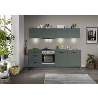 KÜCHENBLOCK 245 cm   Graphitfarben, Dunkelgrün  - Schieferfarben/Dunkelgrün, Basics, Holzwerkstoff/Metall (245cm) - Impuls