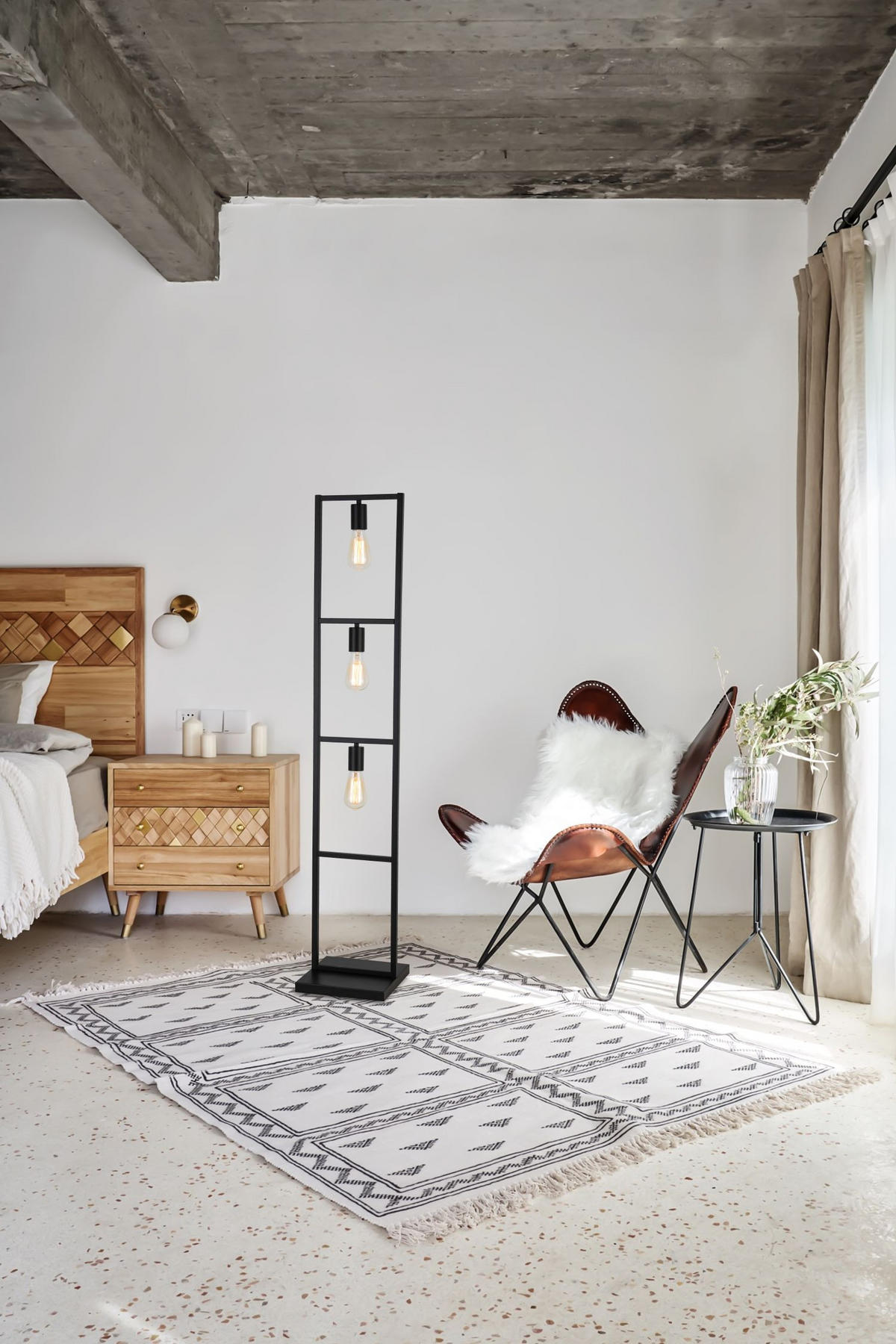 LAMPADAR - negru, Konventionell, plastic/metal (25/25/132cm) - Marama