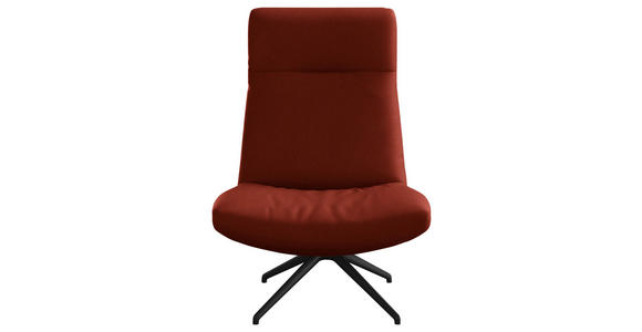 SESSEL in Echtleder Rot - Rot/Schwarz, MODERN, Leder/Metall (74/105/92cm) - Johann Jakob