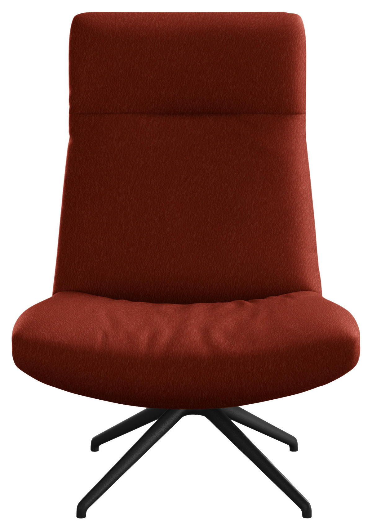 SESSEL in Echtleder Rot  - Rot/Schwarz, MODERN, Leder/Metall (74/105/92cm) - Johann Jakob