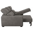 ECKSOFA in Mikrofaser Graubraun  - Graubraun/Schwarz, KONVENTIONELL, Kunststoff/Textil (285/177cm) - Carryhome