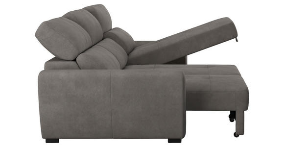 ECKSOFA in Mikrofaser Graubraun  - Graubraun/Schwarz, KONVENTIONELL, Kunststoff/Textil (285/177cm) - Carryhome