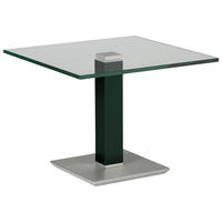 BEISTELLTISCH 60/60/46-65 cm Grün, Edelstahlfarben quadratisch  - Edelstahlfarben/Grün, Design, Glas/Kunststoff (60/60/46-65cm)