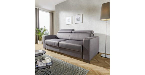 SCHLAFSOFA Webstoff Dunkelgrau - Wengefarben/Dunkelgrau, Design, Holz/Textil (222/83/104cm) - Novel
