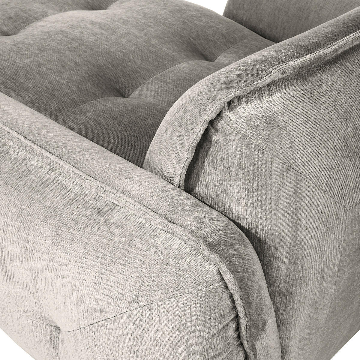 XXL-SESSEL in Chenille Silberfarben  - Silberfarben/Schwarz, Modern, Kunststoff/Textil (182/87/184cm) - Trendmanufaktur
