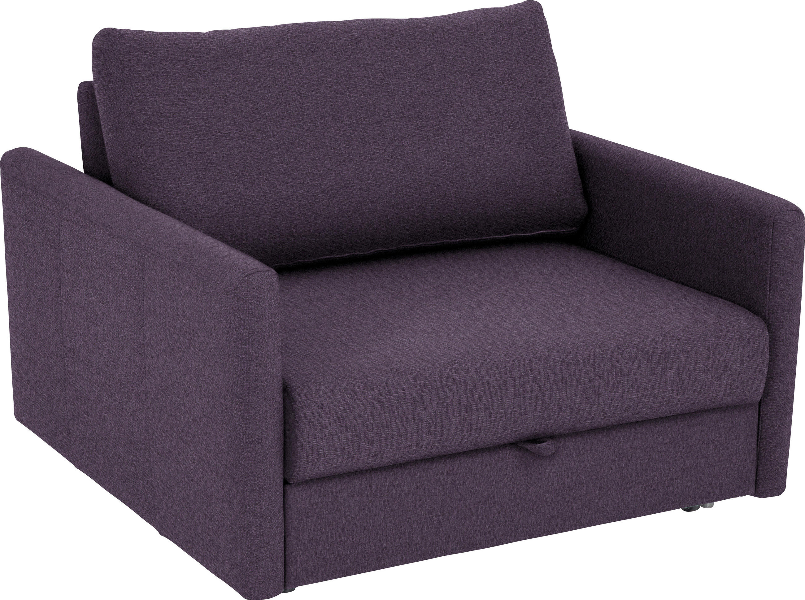 SCHLAFSESSEL Flachgewebe Violett    - Chromfarben/Violett, Design, Textil/Metall (116/77-88/110-120cm) - Bali