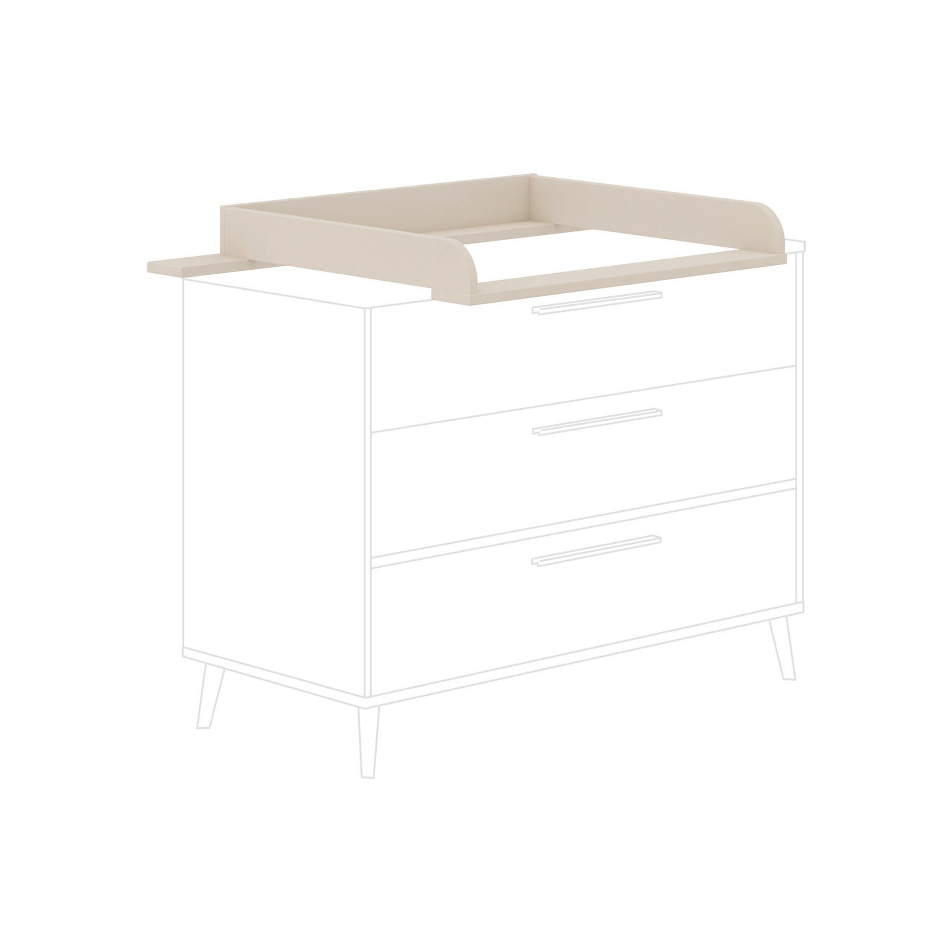 WICKELAUFSATZ Eefje  - Beige, Basics, Holzwerkstoff (123,5/12,5/79,9cm) - Paidi