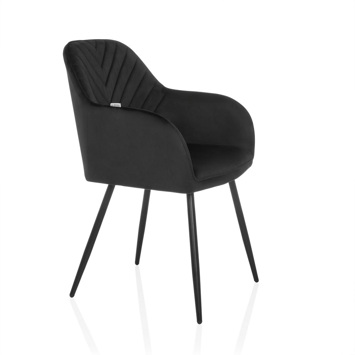 STOL MED ARMSTÖD  - svart, Modern, metall/textil (55/86/58cm) - MID.YOU