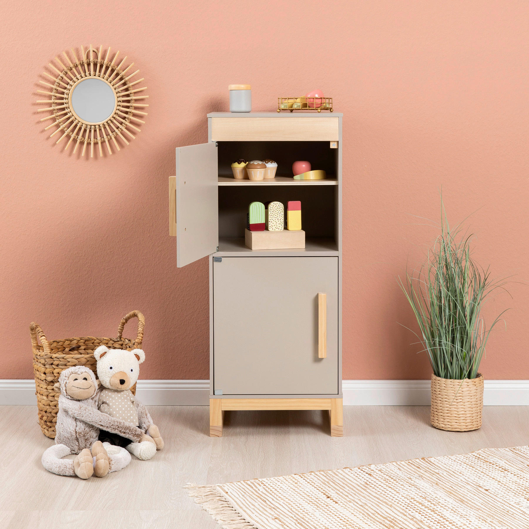 KINDERKÜCHE FISCUS - Naturfarben/Grau, Basics, Holz/Holzwerkstoff (33,9/32/82,5cm) - MUSTERKIND