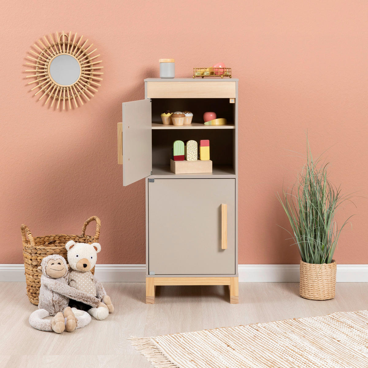 KINDERKÜCHE FISCUS  - Naturfarben/Grau, Basics, Holz/Holzwerkstoff (33,9/32/82,5cm) - MUSTERKIND