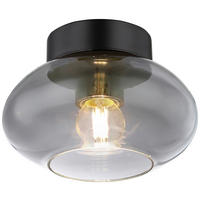 DECKENLEUCHTE 18/13 cm   - Schwarz, Design, Glas/Metall (18/13cm) - Novel