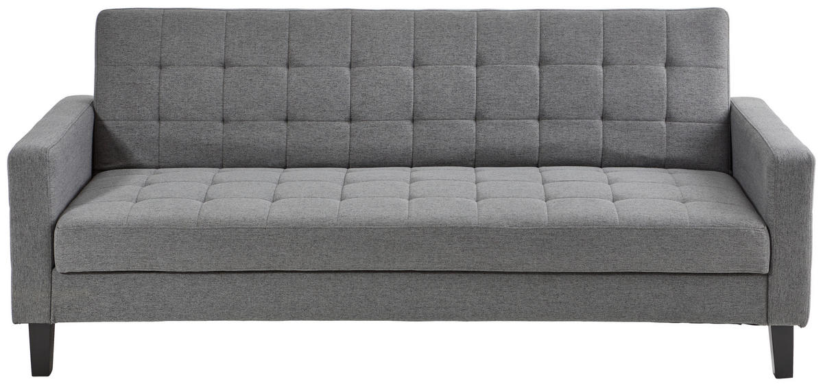 SCHLAFSOFA  in Webstoff Dunkelgrau  - Dunkelgrau/Schwarz, Design, Holz/Textil (204/81/85cm) - Livetastic