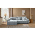 ECKSOFA  in Velours Grau  168/298 cm  - Schwarz/Grau, KONVENTIONELL, Kunststoff/Textil (168/298cm) - Carryhome
