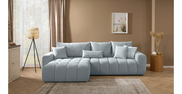 ECKSOFA  in Velours Grau  168/298 cm  - Schwarz/Grau, KONVENTIONELL, Kunststoff/Textil (168/298cm) - Carryhome